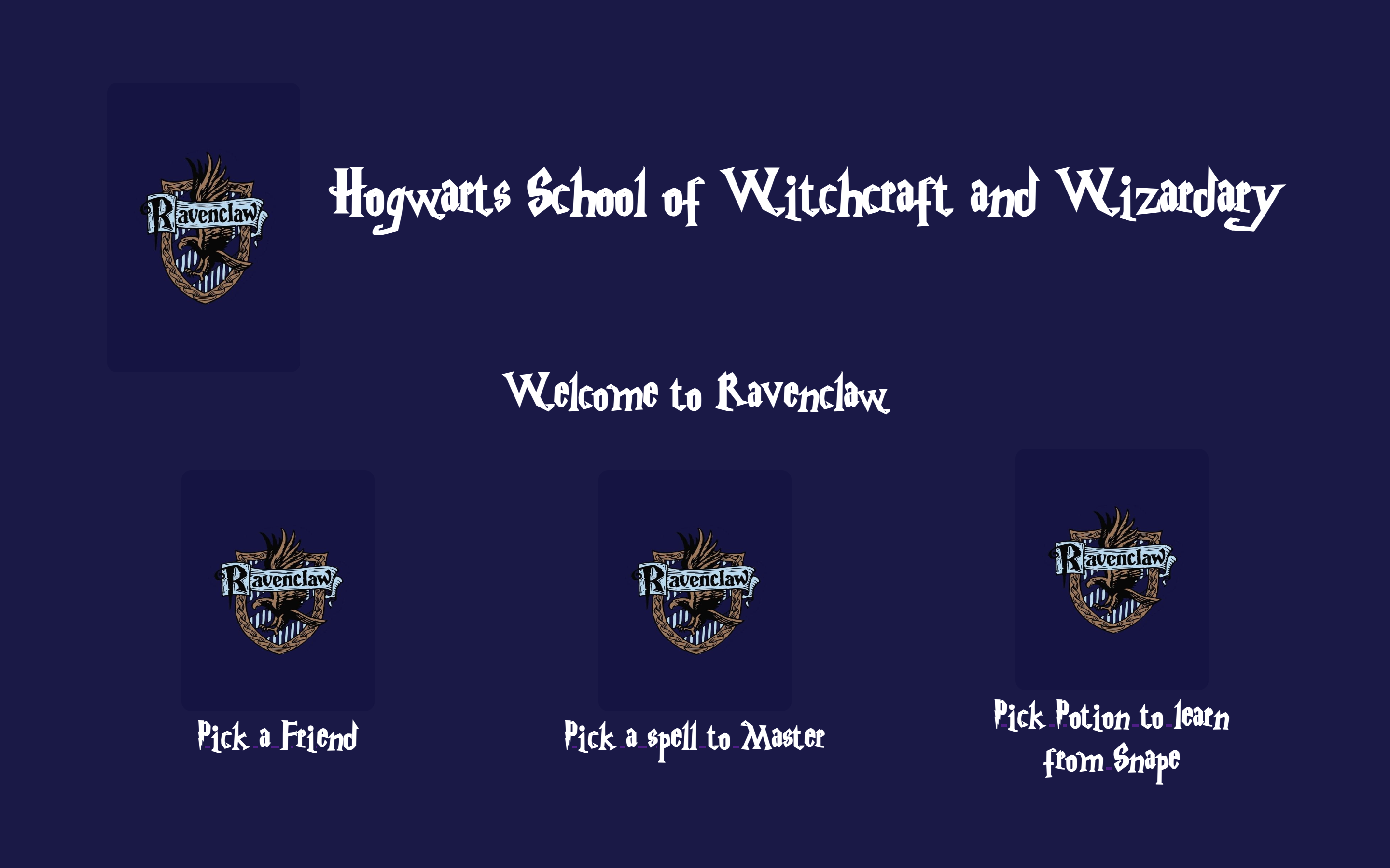 Ravenclaw House Page